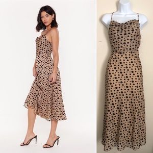 NWOT Nasty Gal polka dot midi dress